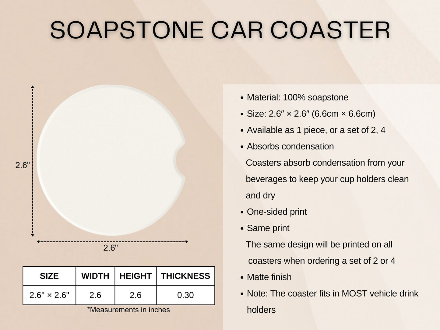 God & Coffee Ceramic car coasters, designed to fit most cup holders