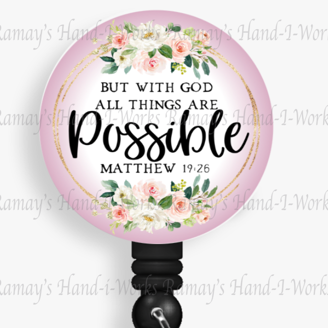 Christian, But with God all things are possible Retractable Badge Reel