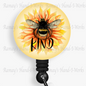 Fun Sunflower "Bee Kind" Retractable Badge Reel