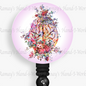 Watercolor Floral Brain #2 Retractable Badge Reel