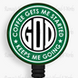Christian, Coffee Gets Me Started, GOD Keeps Me Going Retractable Badge Reel