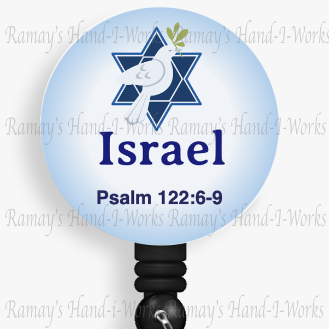 Israel, Pray for Peace Retractable Badge Reel