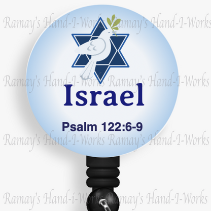 Israel, Pray for Peace Retractable Badge Reel