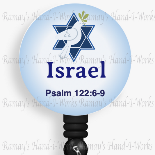 Israel, Pray for Peace Retractable Badge Reel