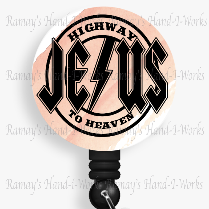 Christian, "Jesus" Highway to Heaven #1 Retractable Badge Reel