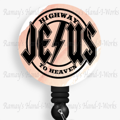 Christian, "Jesus" Highway to Heaven #1 Retractable Badge Reel