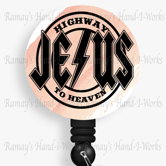 Christian, "Jesus" Highway to Heaven #1 Retractable Badge Reel