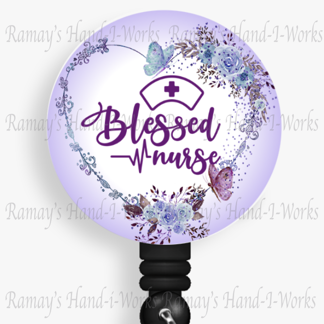 Blessed Nurse Retractable Nurse Badge Reel