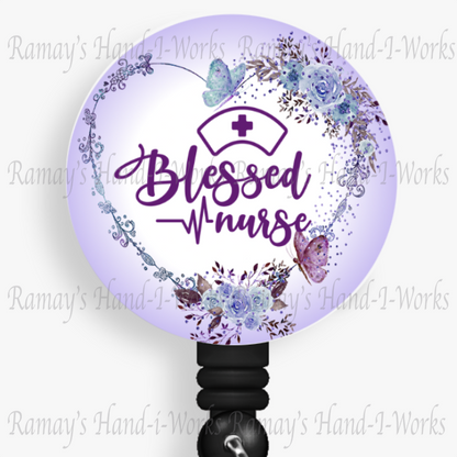 Blessed Nurse Retractable Nurse Badge Reel