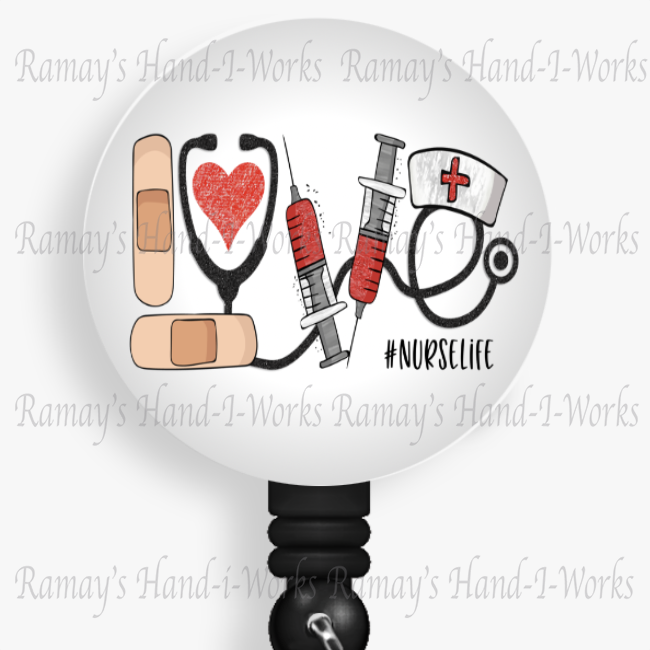 Nurse Love Retractable Nurse Badge Reel