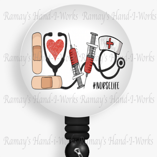 Nurse Love Retractable Nurse Badge Reel