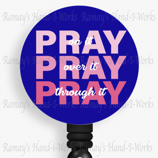 Christian, Pray, Pray, Pray Retractable Badge Reel