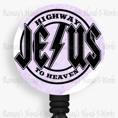 Christian, "Jesus" Highway to Heaven #1 Retractable Badge Reel