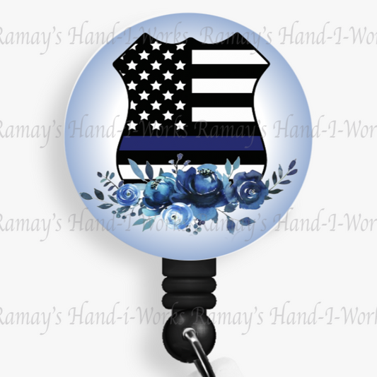 Support The Shield of the Blue, Back the Blue Line Retractable Badge Reel