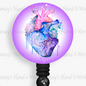 Watercolor Floral Heart #2 Retractable Badge Reel