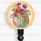 Nurse Watercolor Floral Brain #1 Retractable Badge Reel