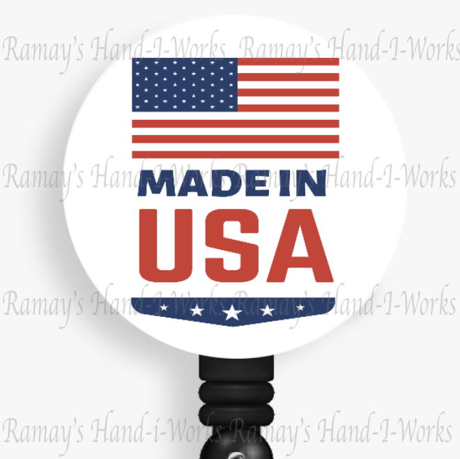 Patriotic, Made In The USA Retractable Badge Reel