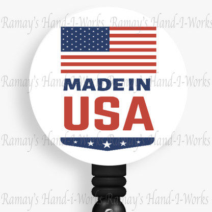 Patriotic, Made In The USA Retractable Badge Reel