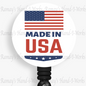 Patriotic, Made In The USA Retractable Badge Reel