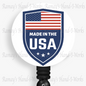 Patriotic US, Made In The USA Retractable Badge Reel