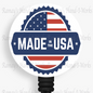 Patriotic US Flag, Made In The USA Retractable Badge Reel