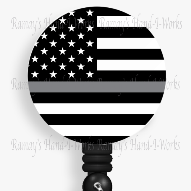 US Flag Support Corrections Officer Retractable Badge Reel