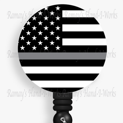US Flag Support Corrections Officer Retractable Badge Reel