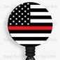 US Flag Red Line Support the Firefighters Retractable Badge Reel
