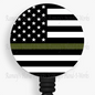 Patriotic, Military, Support Green Line Flag Retractable Badge Reel