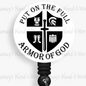 Christian, White, Put On The Full Armor Of God, Retractable Badge Reel