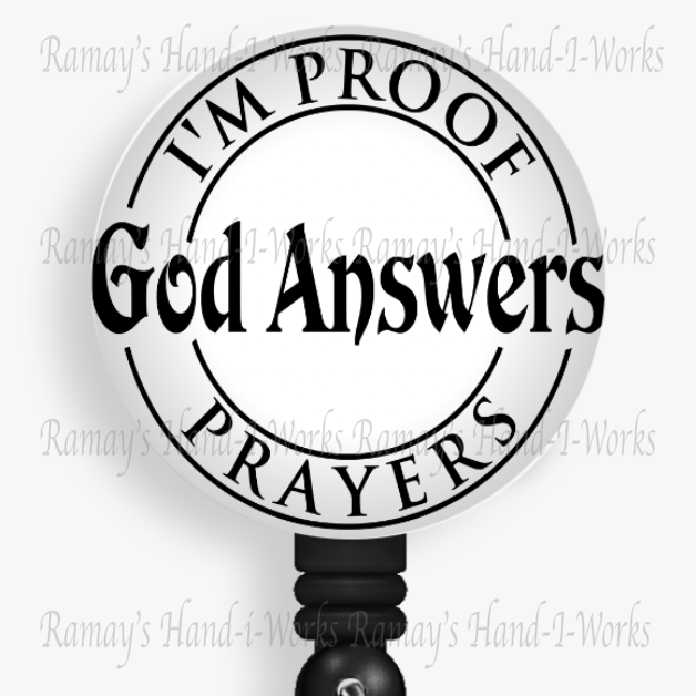 Christian, I'm Proof God Answers Prayers Retractable Badge Reel