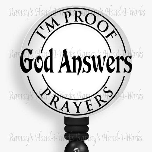 Christian, I'm Proof God Answers Prayers Retractable Badge Reel