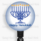 Happy Hanukkah Menorah Retractable Badge Reel