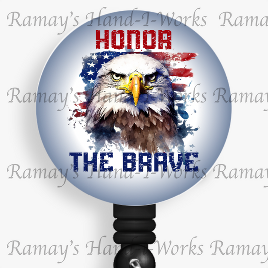 Patriotic, Military Honor the Brave #2 Retractable Badge Reel