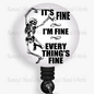 Funny, Skeleton, It's Fine Retractable Badge Reel
