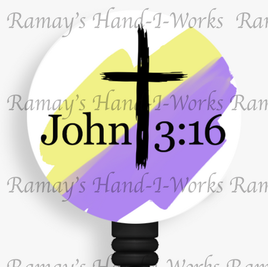 Christian "John 3:16" Retractable Badge Reel