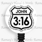 Christian "John 3:16" Retractable Badge Reel #2