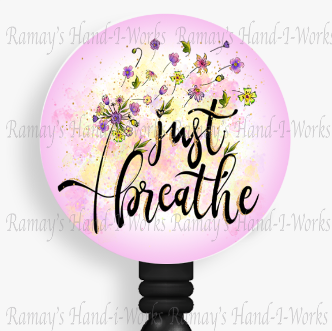 Inspirational Just Breathe Retractable Badge Reel