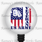 Patriotic, #7 Military Army Veterans Retractable Badge Reel