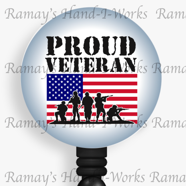 Military, Proud Veterans Retractable Badge Reel (Copy)