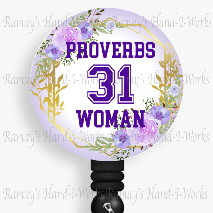 Christian Proverbs 31 Woman Retractable Badge Reel