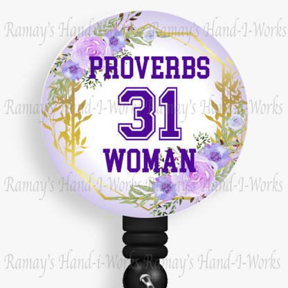 Christian Proverbs 31 Woman Retractable Badge Reel