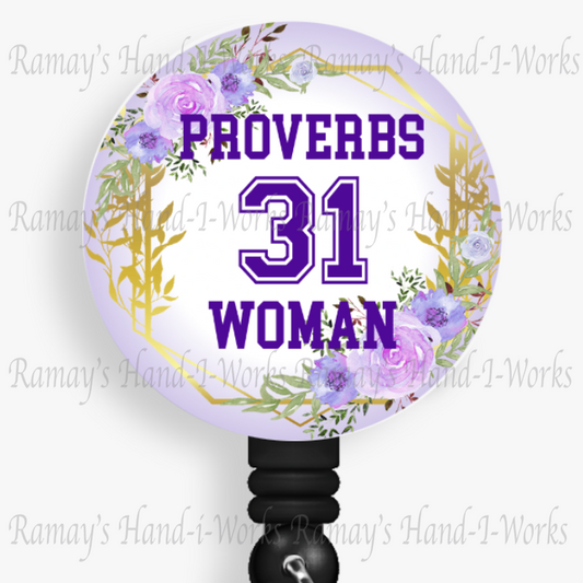 Christian Proverbs 31 Woman Retractable Badge Reel