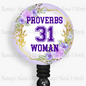 Christian Proverbs 31 Woman Retractable Badge Reel