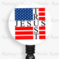 Christian, US Flag Trust Jesus, Retractable Badge Reel