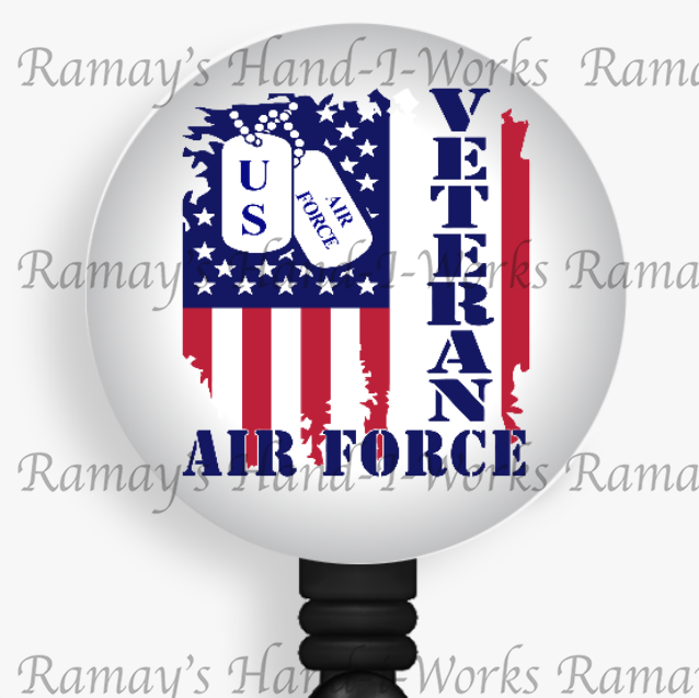 Patriotic, #8 Veterans Air Force Retractable Badge Reel