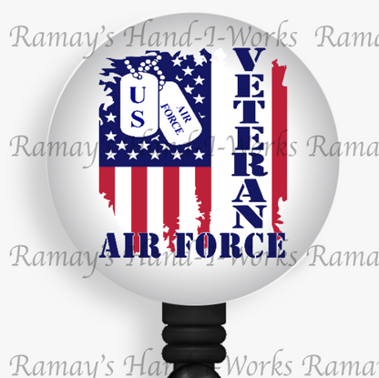 Patriotic, #8 Veterans Air Force Retractable Badge Reel