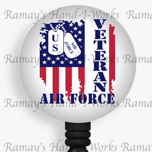 Patriotic, #8 Veterans Air Force Retractable Badge Reel