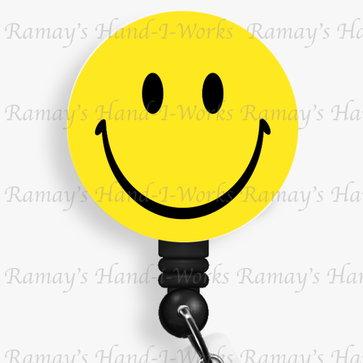 Fun Smiley Happy Face Retractable Badge Reel