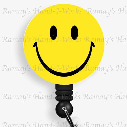 Fun Smiley Happy Face Retractable Badge Reel